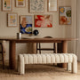 Camille Fabric Bench - Sand Boucle