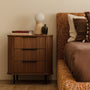 Rio 3 Drawers Bedside Table - Walnut