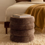 Mecca Round Storage Ottoman - Chocolate Weave