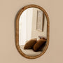 Sorrento Oval Wall Mirror - Burlwood / 50 x 75cm