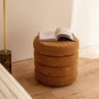 Mecca Round Storage Ottoman - Caramel Textured Weave