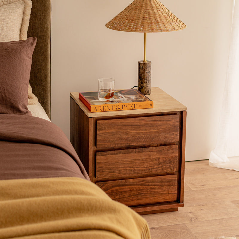 Travertine / Walnut