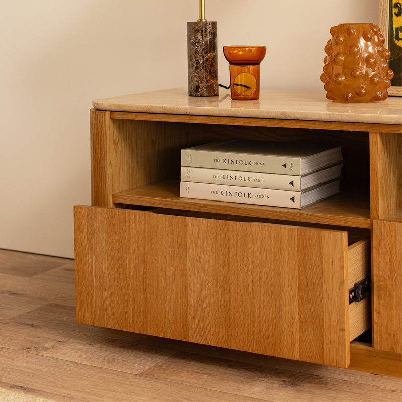 Travertine / Oak