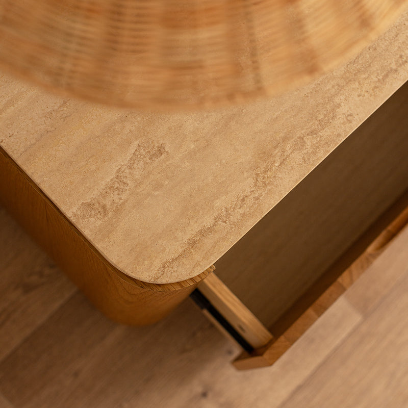 Travertine / Oak
