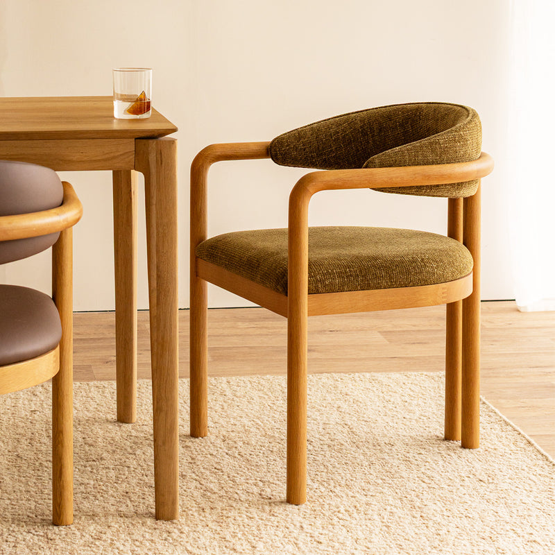 Olive Textured Weave / Oak