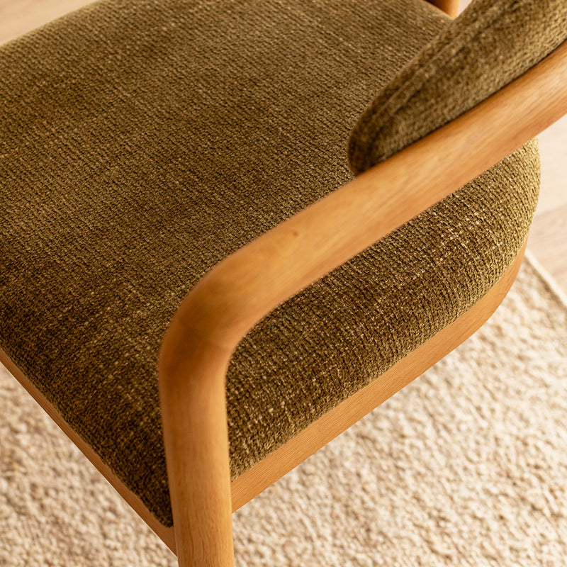 Olive Textured Weave / Oak