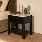 Arabescato Carrara Marble / Black Oak
