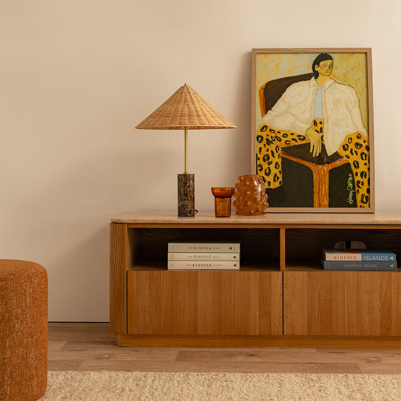 Travertine / Oak