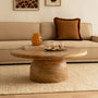Santino Round Coffee Table (Terracotta Travertine Finish, 100cm) - Santino Round Coffee Table (Terracotta Travertine Finish, 100cm)