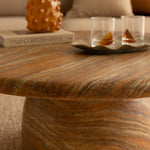 Santino Round Coffee Table (Terracotta Travertine, 100cm)