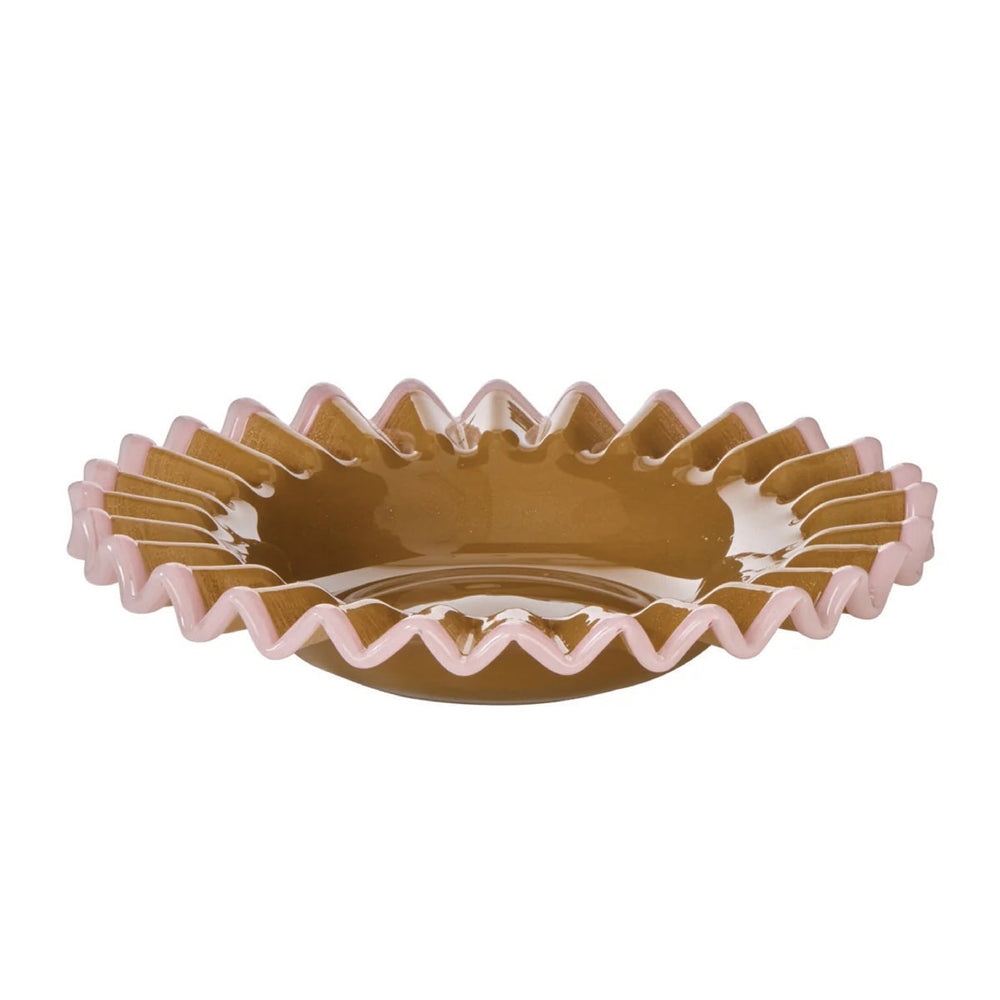 Sigrid Frill Dish Large ( Mustard, Pink)
