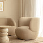 Sorrento Fabric Swivel Armchair - Sand Boucle