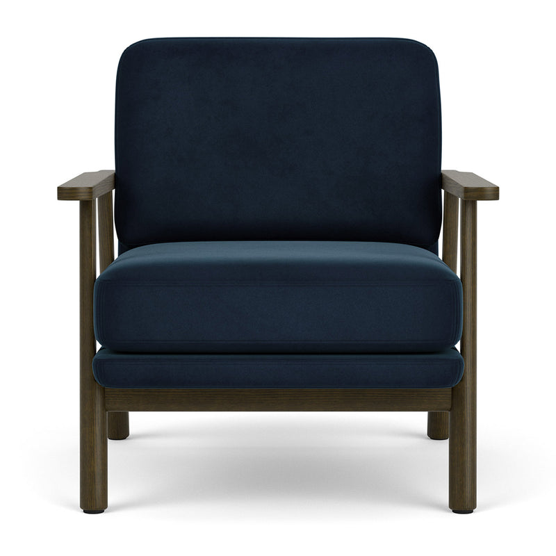 Lux Navy Velvet / Dark Walnut