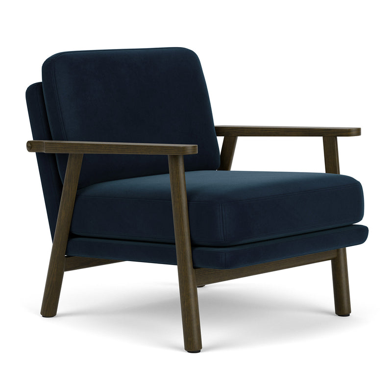 Lux Navy Velvet / Dark Walnut