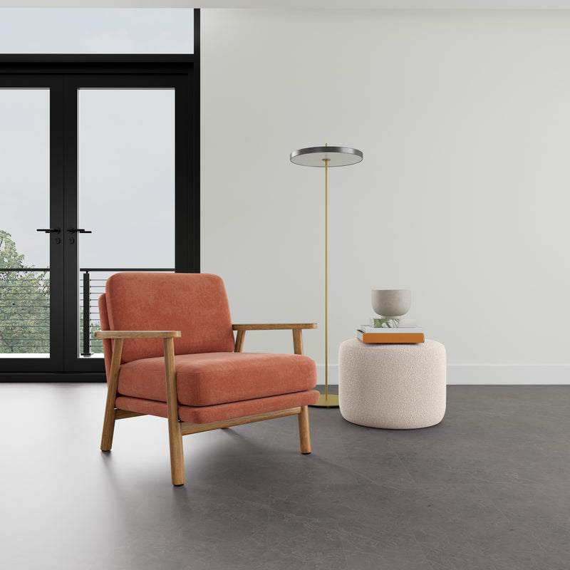 Danny Dust Blue Textured Weave / Oak