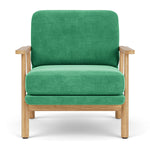 Moss Grass Green Fabric / Oak