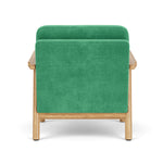 Moss Grass Green Fabric / Oak