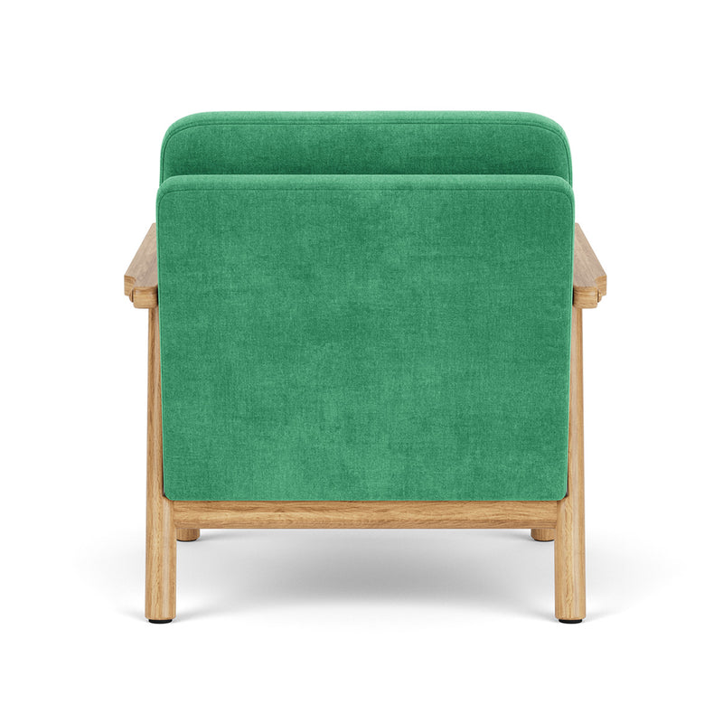 Moss Grass Green Fabric / Oak