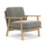 Planet Grey Green Fabric / Oak