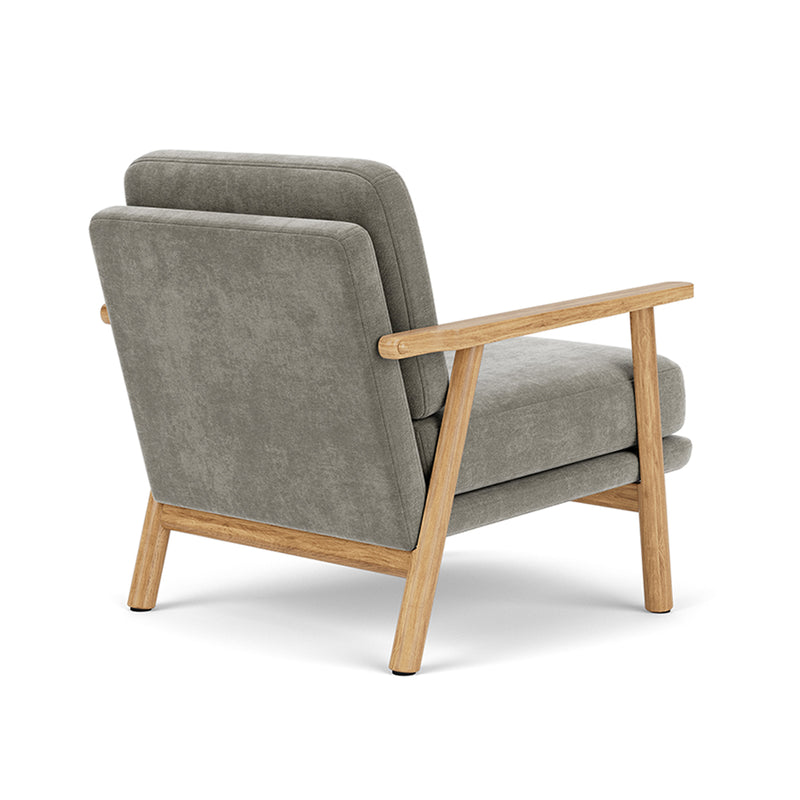 Planet Grey Green Fabric / Oak