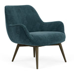 Danny Dust Blue Textured Weave / Dark Walnut