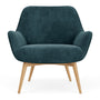 Oscar Armchair - Danny Dust Blue Textured Weave / Oak
