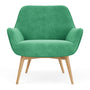 Oscar Armchair - Moss Grass Green Fabric / Oak