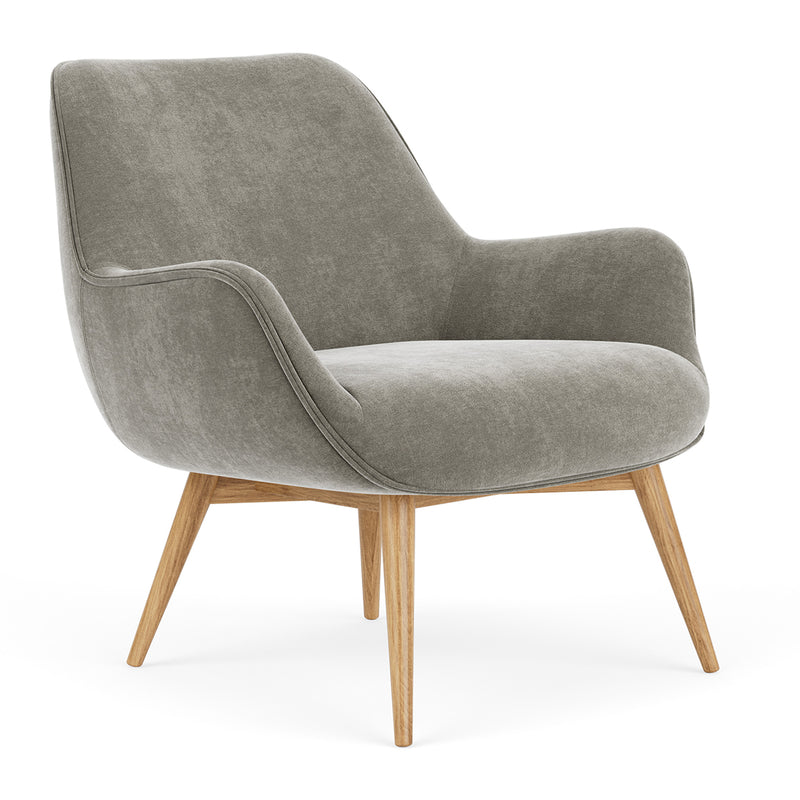 Planet Grey Green Fabric / Oak