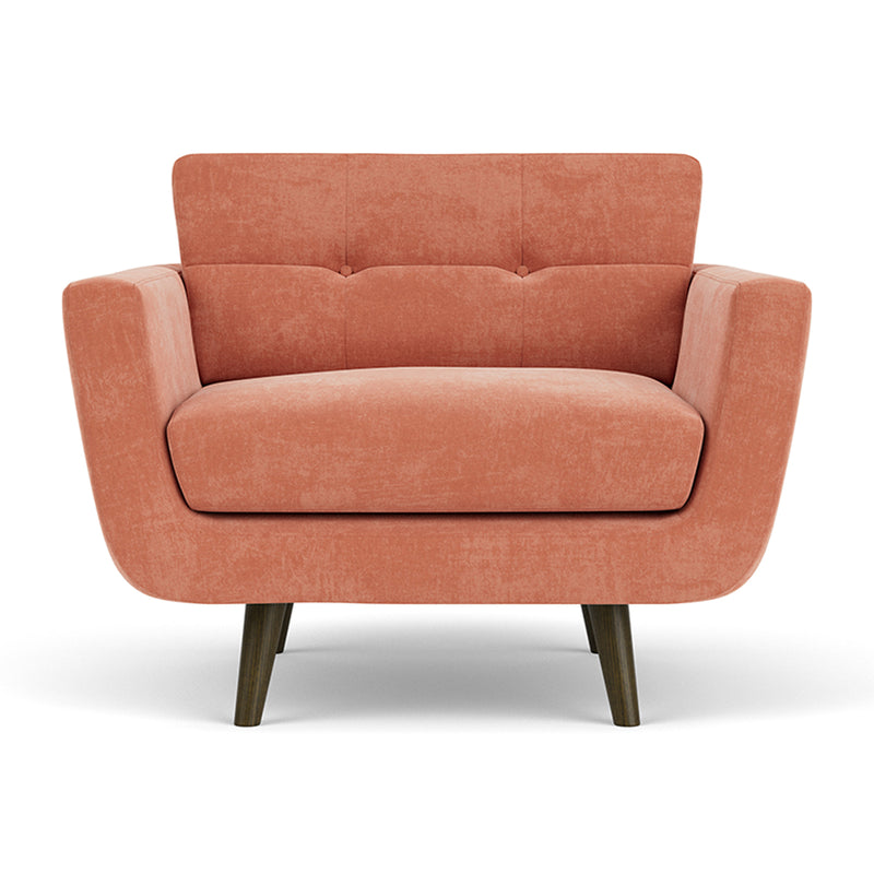 Danny Dusty Rose Textured Weave / Dark Walnut