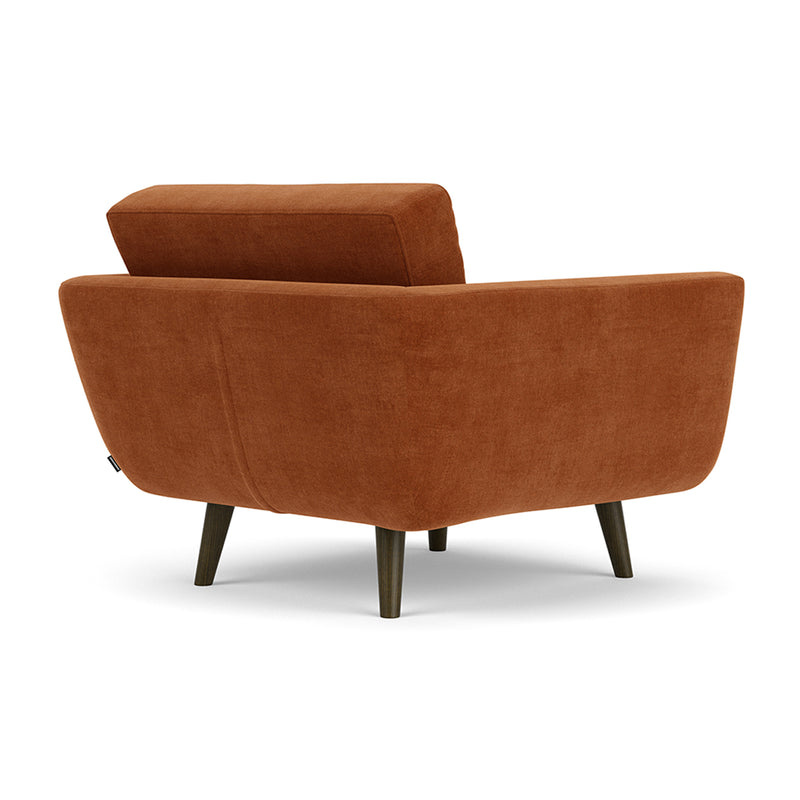 Moss Rust Fabric / Dark Walnut