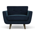 Lux Navy Velvet / Dark Walnut