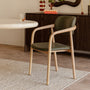 Hubert Leather Dining Chair - Olive / Ash