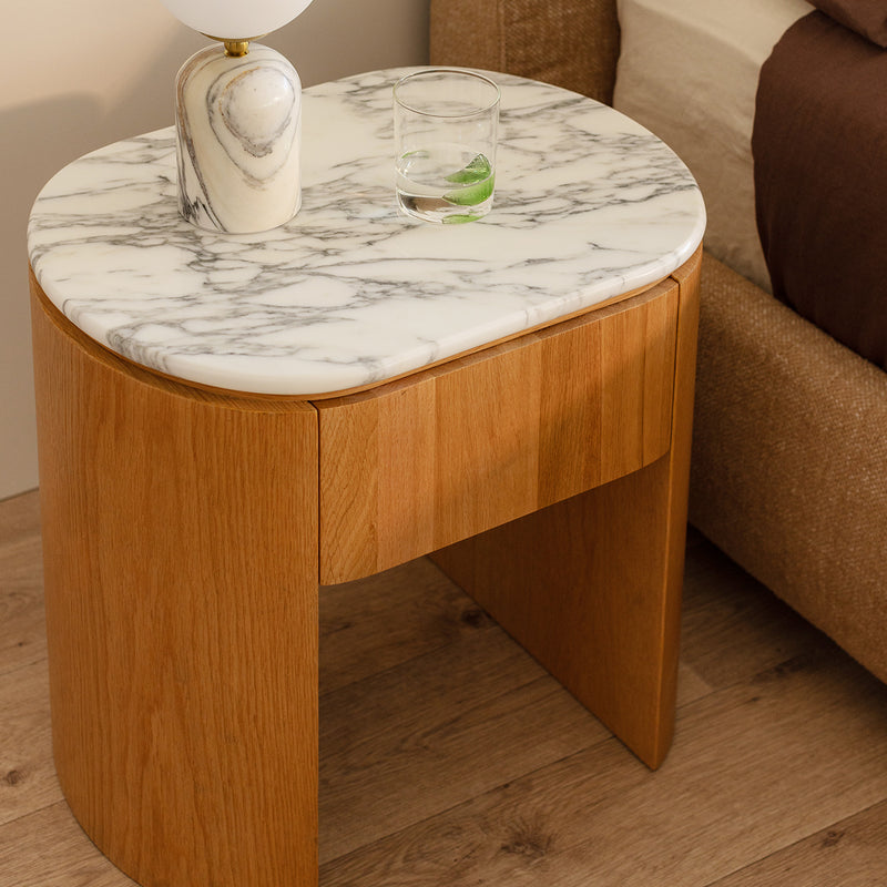 Arabescato Carrara Marble / Oak