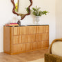 Florentina Natural Stone Chest Of 6 Drawers - Black Calacatta Viola Marble / Oak