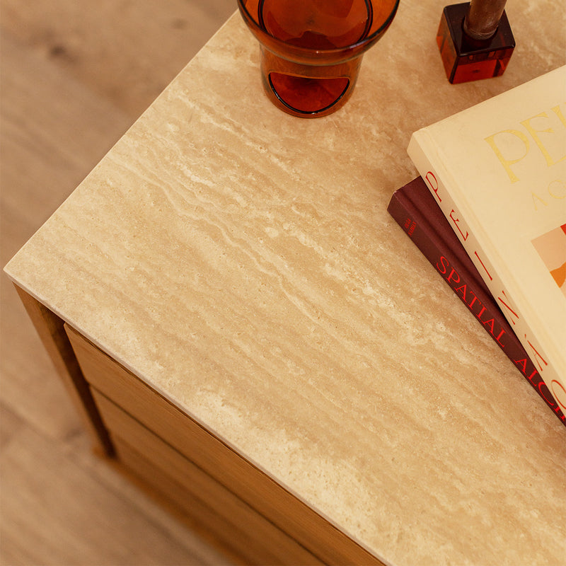 Travertine / Oak