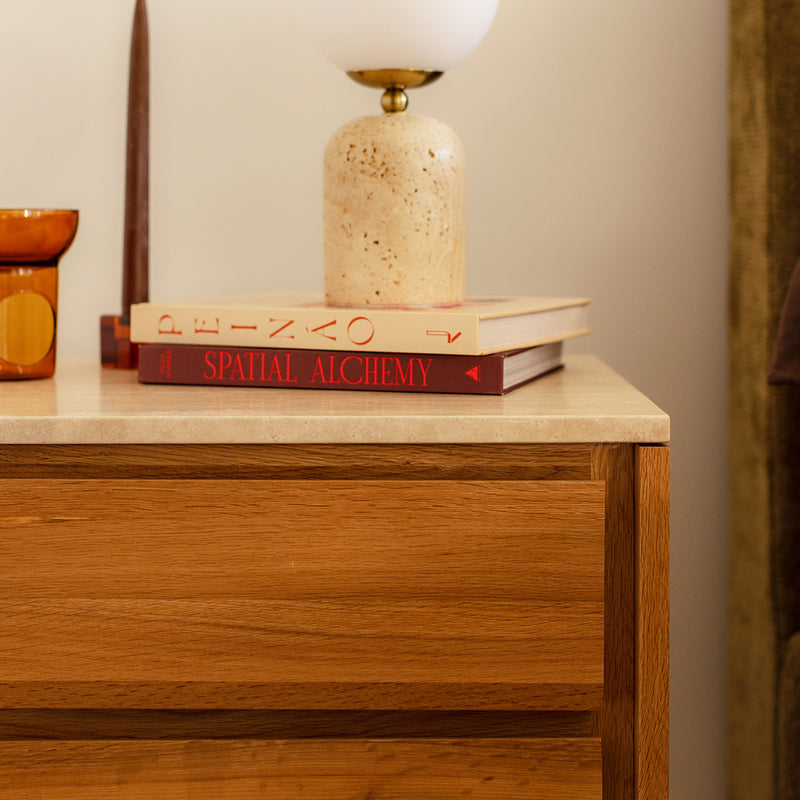 Travertine / Oak