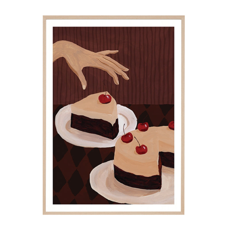 Burgundy / Framed Art Print / 33 x 45cm