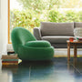 Babette Swivel Armchair - Moss Grass Green Fabric