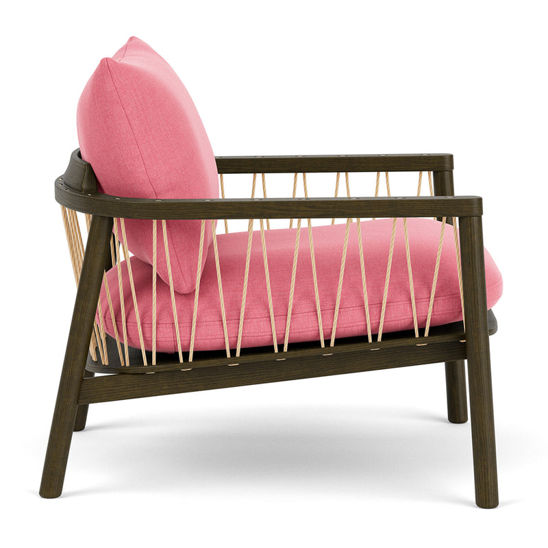 Firenze Bubblegum Fabric / Dark Walnut
