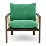 Moss Grass Green Fabric / Dark Walnut