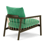 Moss Grass Green Fabric / Dark Walnut