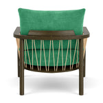 Moss Grass Green Fabric / Dark Walnut