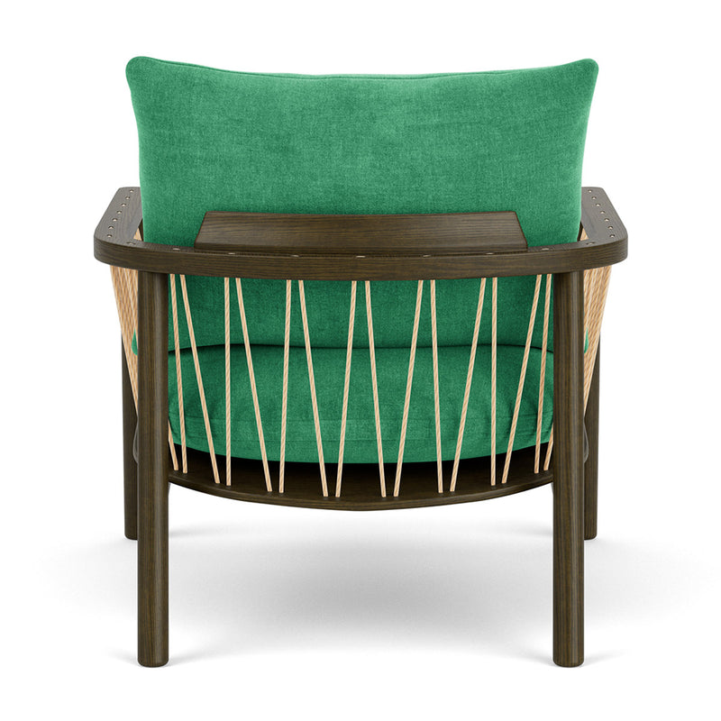 Moss Grass Green Fabric / Dark Walnut