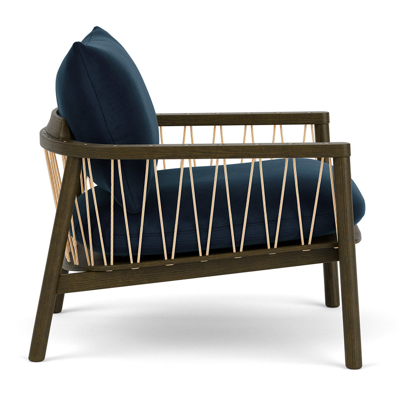 Lux Navy Velvet / Dark Walnut