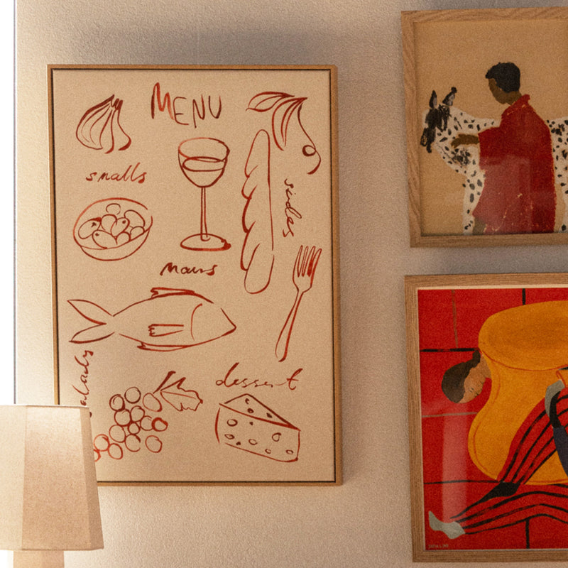 Red / Framed Canvas / 42 x 62cm
