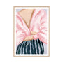 Elegant Muse Blush Portrait Art Print - Oak Framed Print / 33 x 45cm