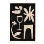 Life X MON Flower & Wine Art Print - Charcoal / Framed Canvas / 42 x 62cm