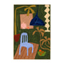 Island Bungalow Green Print - Green / Framed Canvas / 42 x 62cm