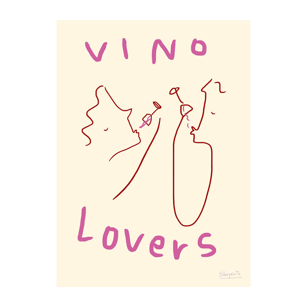 Vino Lovers Art Print