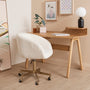 Avalon Boucle Office Chair - White / Brushed Gold